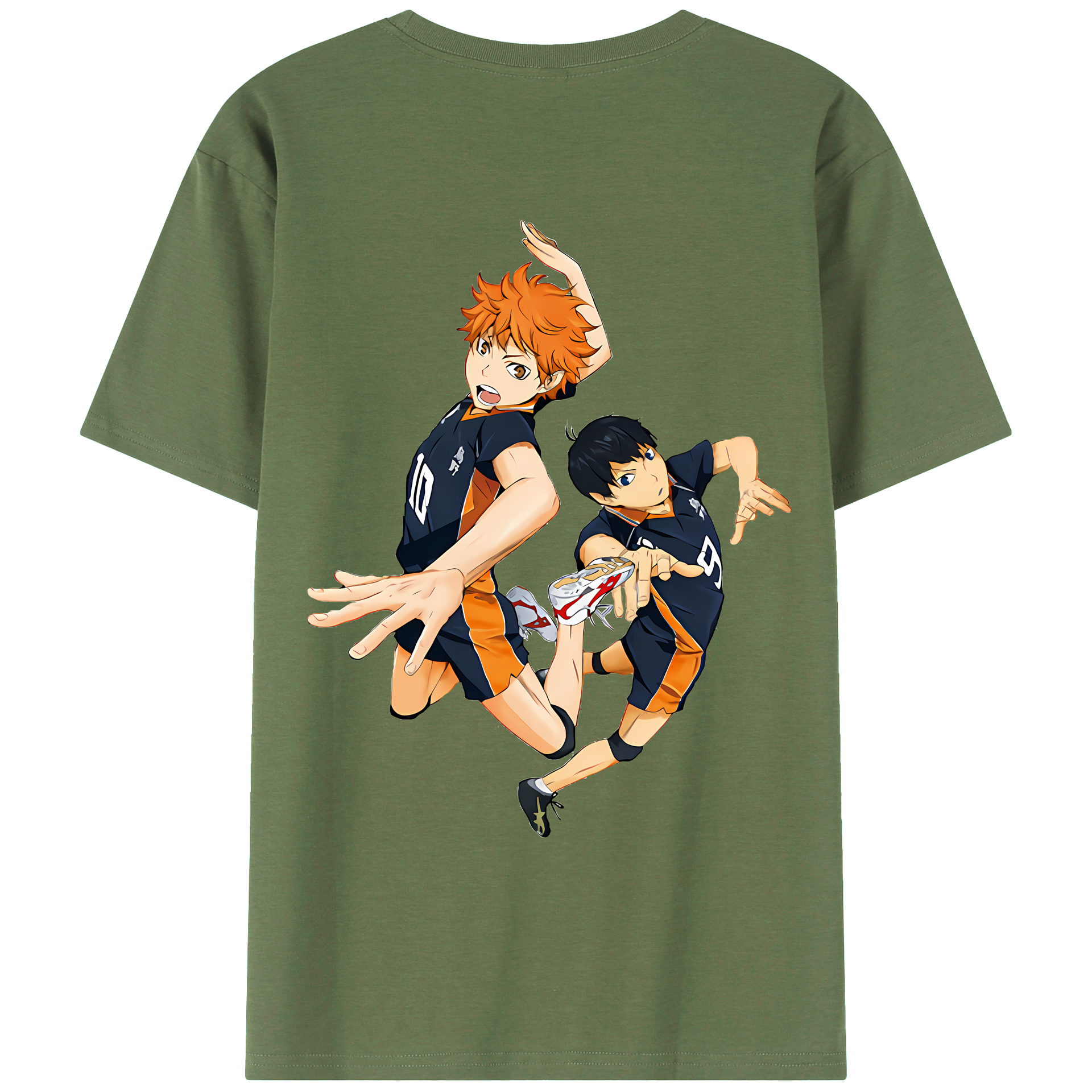 （画像用） ハイキュー!! Haikyu!! 綿100％ メンズ半袖Tシャツ（バックプリント） 通気性
